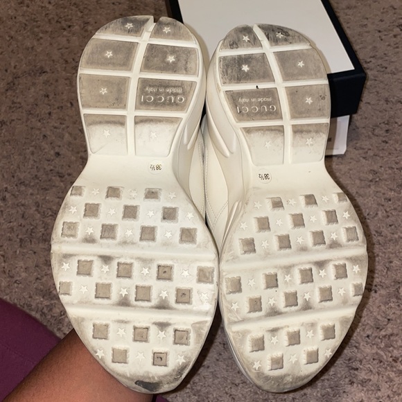 Womens Rhyton Gucci Logo Leather Sneaker - Picture 4 of 7